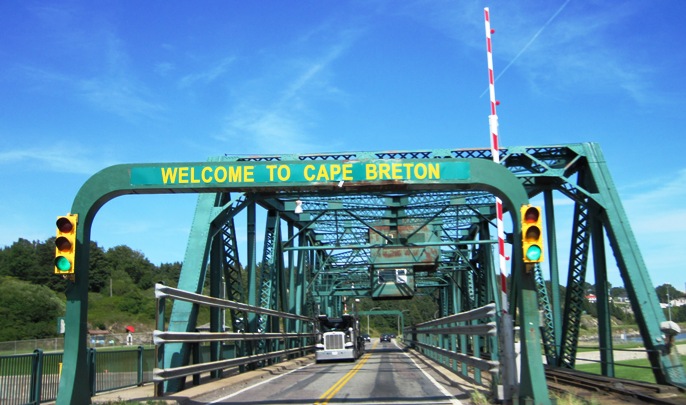 Crossing the bridge over the Calso Causeway and onto Cape Breton.