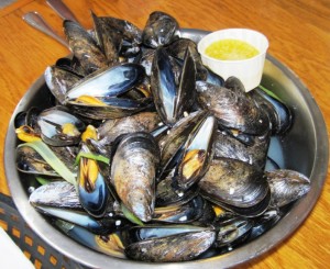  It took four of us to get to the bottom of this huge bowl of fresh mussels...