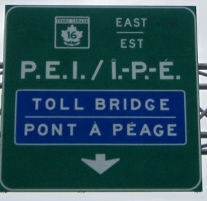 Heading for the massive bridge lonking New Brunswick to Prince Edward Island.