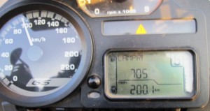 By 7.05 am, I had already covered 200 km! It was the first milestone of a long and hard day's riding...