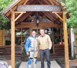 1. Carl and I say our final goodbyes on the front porch of our hostel in Ushuaia...