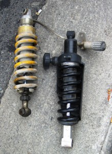 5. The broken and the buggered...!! At least the BMW shock was not leaking oil...!!