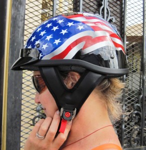 No standard issue helmet for this lady !! She is my "American Girl" after all !!